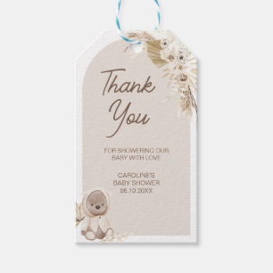 Boho Teddy Bear Baby Shower Favour Tags