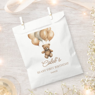 Boho Teddy Bear Beary First Birthday Party Favour Bags