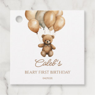 Boho Teddy Bear Beary First Birthday Party Favour Tags