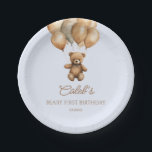 Boho Teddy Bear Beary First Birthday Party Paper Plate<br><div class="desc">This is a Boho Teddy Bear Beary First Birthday Party Paper Plates!</div>