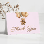 Boho Teddy Bear Beary First Birthday Party Thank You Card<br><div class="desc">This is a Pink Boho Teddy Bear Beary First Birthday Party Thank You Card!</div>