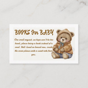 Boho Teddy Bear Books for Baby Shower Enclosure Card