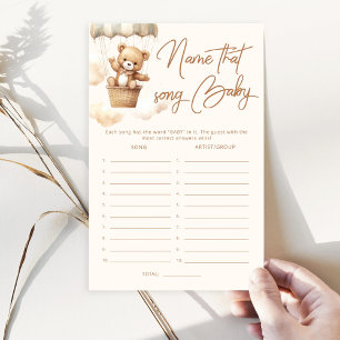 Boho Teddy bear Name that song baby shower game