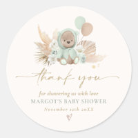 Boho Teddy Bear Sage Green Bearly Wait Baby Shower
