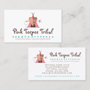Boho Teepee Tribal Native Heart & Arrow Boutique Business Card
