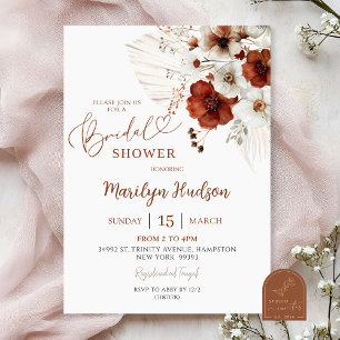 Boho Teracotta Bridal Shower Invitation