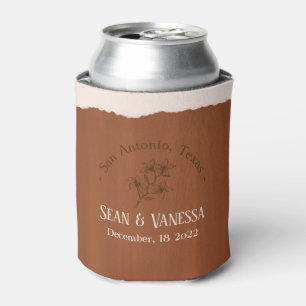 Boho Terra Cotta Wedding Can Cooler