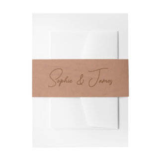 Boho terracota wedding belly bands invitation belly band