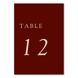 Boho Terracott Simple Minimal Wedding Copper Table Number