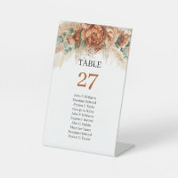 Boho Terracotta and burgundy flowers guest name