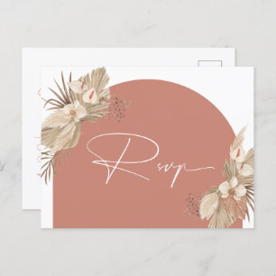 Boho Terracotta Arch Pampas Grass Detail Enclosure Postcard