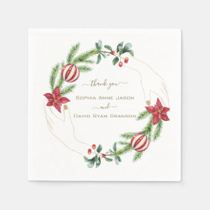 Boho Terracotta Arch Pampas Grass Floral Wedding  Napkin