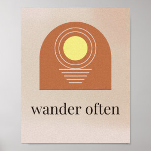 Boho Terracotta Arch Sun Wander Often Wall Art