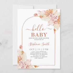 Boho Terracotta Baby Shower Invitation