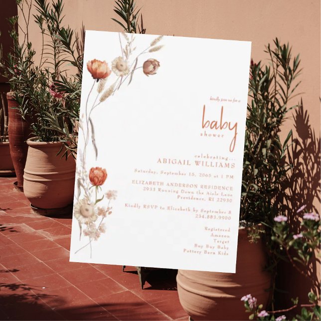 Boho Terracotta Baby Shower  Invitation (Creator Uploaded)