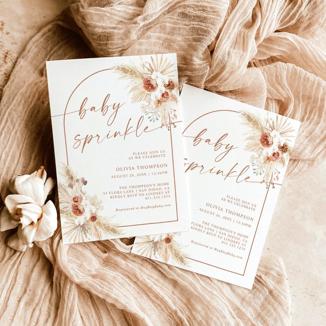 Boho Terracotta Baby Sprinkle Shower Invitation (Creator Uploaded)