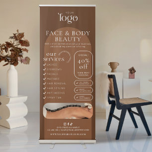 Boho Terracotta Beauty Salon Business Marketing Retractable Banner