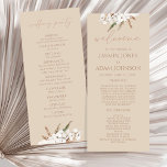 Boho Terracotta Beige Dried Floral Wedding Program<br><div class="desc">Introducing our Boho Terracotta Brown Pampas Grass Floral Wedding Program, a captivating blend of bohemian charm and rustic elegance. Embrace the whimsical allure of pampas grass and delicate white orchids, set against a backdrop of white and terracotta brown, for a botanical-inspired celebration that captures the essence of boho romance. Crafted...</div>