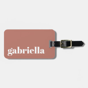 Boho Terracotta Bold Typography Personalised Name Luggage Tag