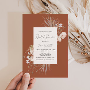 Boho Terracotta Botanical Bridal Shower Invitation