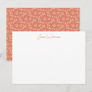 Boho Terracotta Botanical Personalised Stationery Card