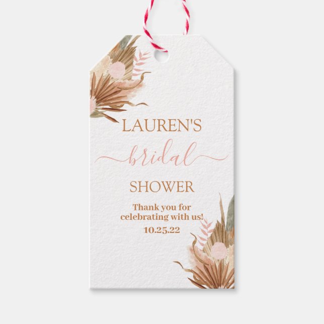 Boho terracotta bridal shower gift tags (Front)
