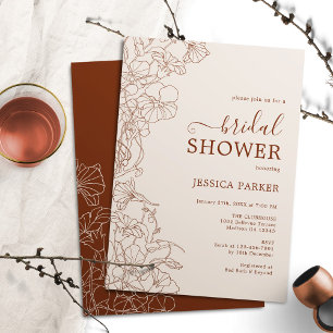 Boho Terracotta Bridal Shower Invitation