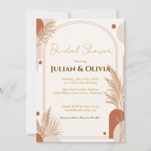 Boho Terracotta Bridal Shower Invitation