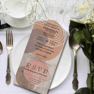 Boho Terracotta Brown Abstract Minimalist Website All In One Invitation