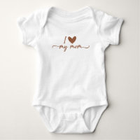 Boho Terracotta Brown & Beige Dots "I Love My Mum"