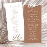 Boho Terracotta Brown Pampas Grass Wedding Program<br><div class="desc">Introducing our Boho Terracotta Brown Pampas Grass Floral Wedding Program, a captivating blend of bohemian charm and rustic elegance. Embrace the whimsical allure of pampas grass and delicate white orchids, set against a backdrop of white and terracotta brown, for a botanical-inspired celebration that captures the essence of boho romance. Crafted...</div>