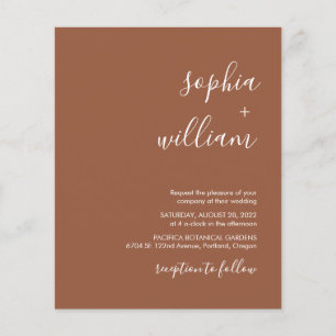 Boho Terracotta Budget Wedding Invitation
