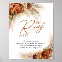Boho terracotta burgundy pampas Put a ring on it