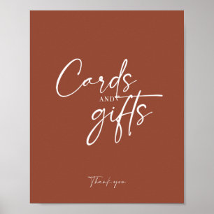 Boho Terracotta Burnt Orange Cards and Gifts Poster