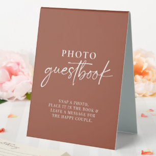 Boho Terracotta Burnt Orange Photo Guestbook