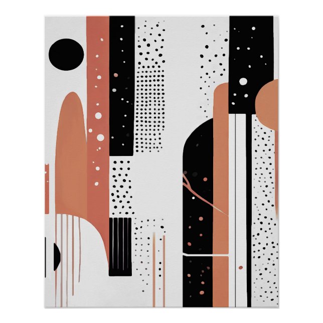 boho terracotta circles poster (Front)