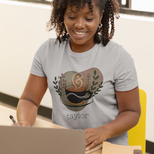 Boho Terracotta Coffee Themed Personalised  T-Shirt (Creator Uploaded)