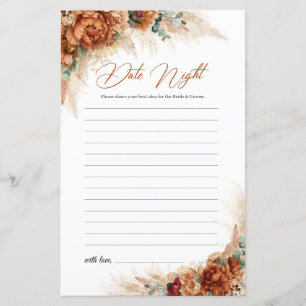 Boho terracotta copper floral Date Night ideas