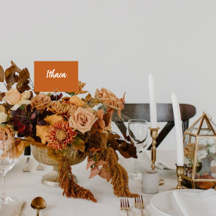 Boho Terracotta Custom Wedding Table Name Table Number