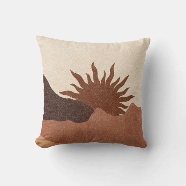 Boho Terracotta Desert Sun  Cushion (Front)