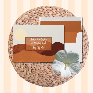 Boho Terracotta Desert Sunset Wedding Envelope