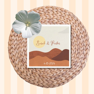 Boho Terracotta Desert Sunset Wedding Napkin