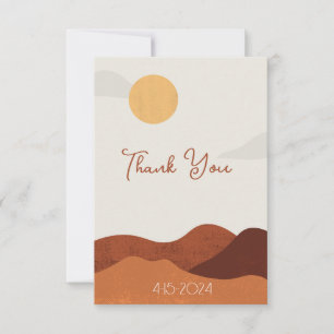 Boho Terracotta Desert Sunset Wedding Thank You Card