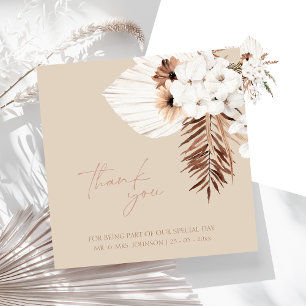 Boho Terracotta Dried Floral Wedding Thank You