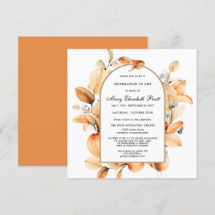 Boho Terracotta Dried Palm Celebration of Life  In Invitation