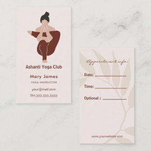 Boho Terracotta Earthy Yoga Instructor Appointment Card