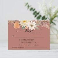 BOHO Terracotta Fall Floral Pampas Grass Wedding