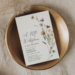 Boho Terracotta Fall Wildflower Baby Shower Invitation