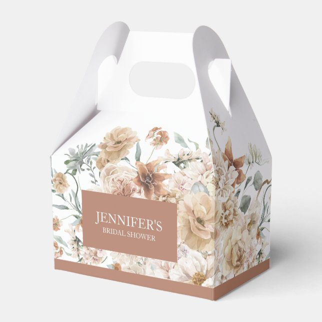 Boho Terracotta Floral Bridal Shower Favour Box (Front Side)