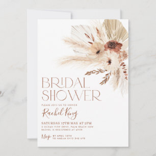 Boho Terracotta Floral Bridal Shower Invitation
